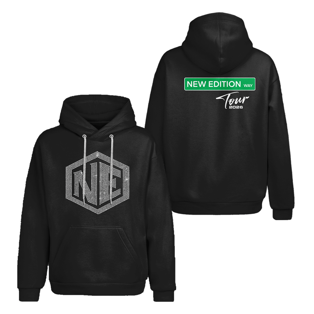 New Edition Bling Logo Pullover Hoodie Black