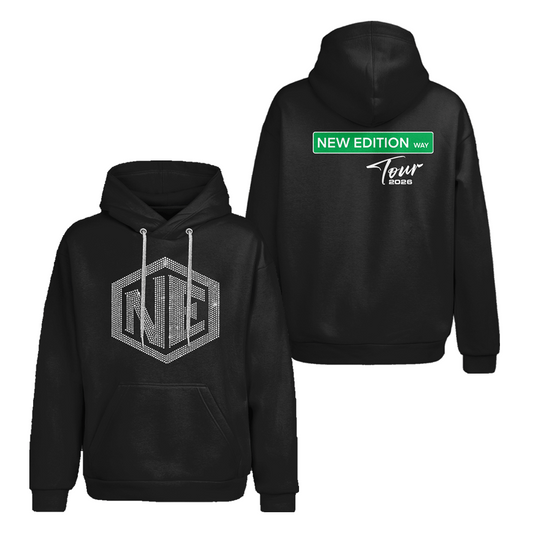 New Edition Bling Logo Pullover Hoodie Black