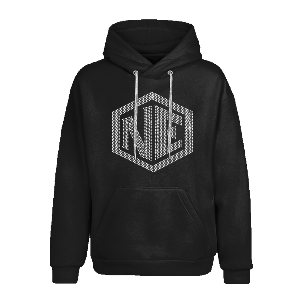 New Edition Bling Logo Pullover Hoodie Black